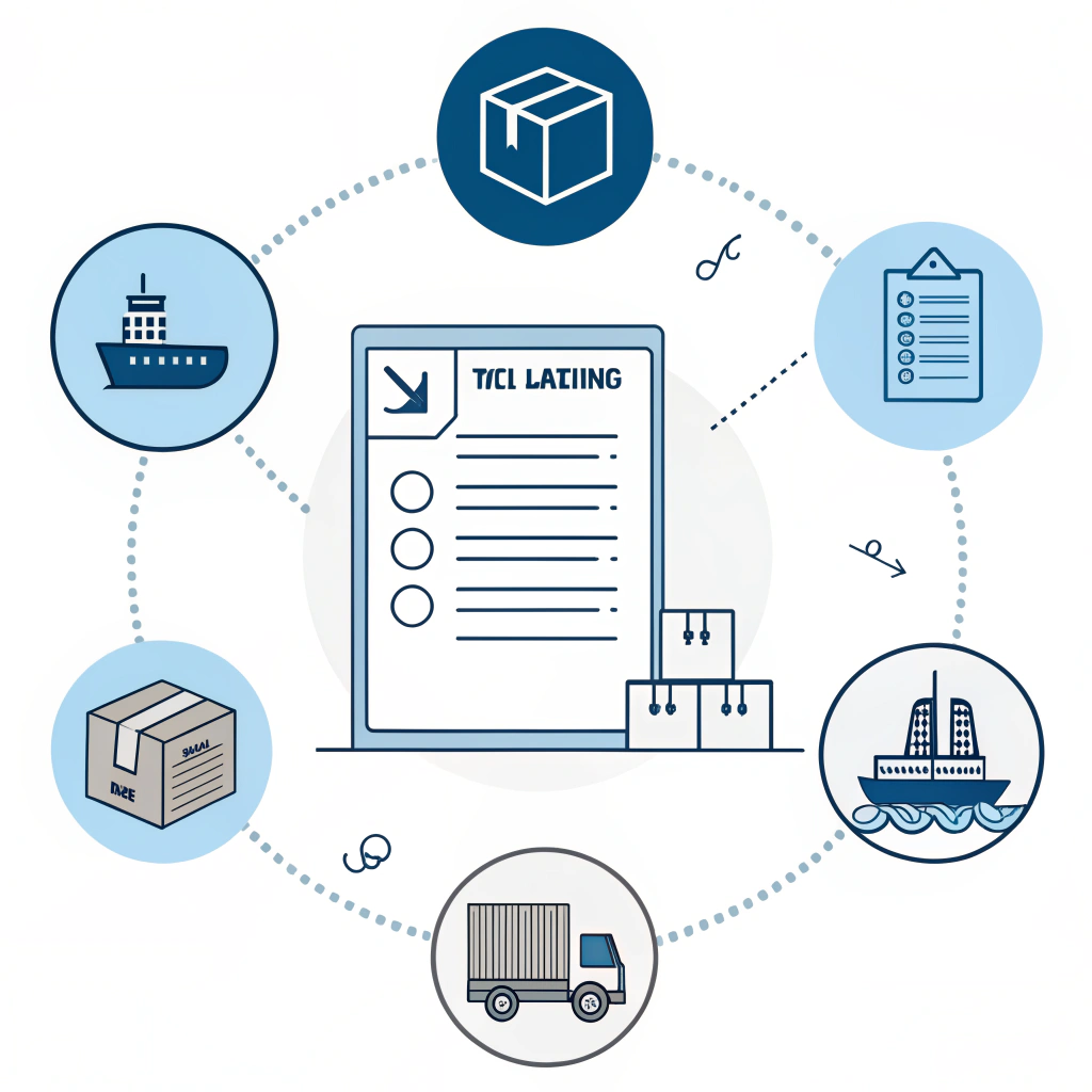 Simplified diagram showing Bill of Lading elements and their roles