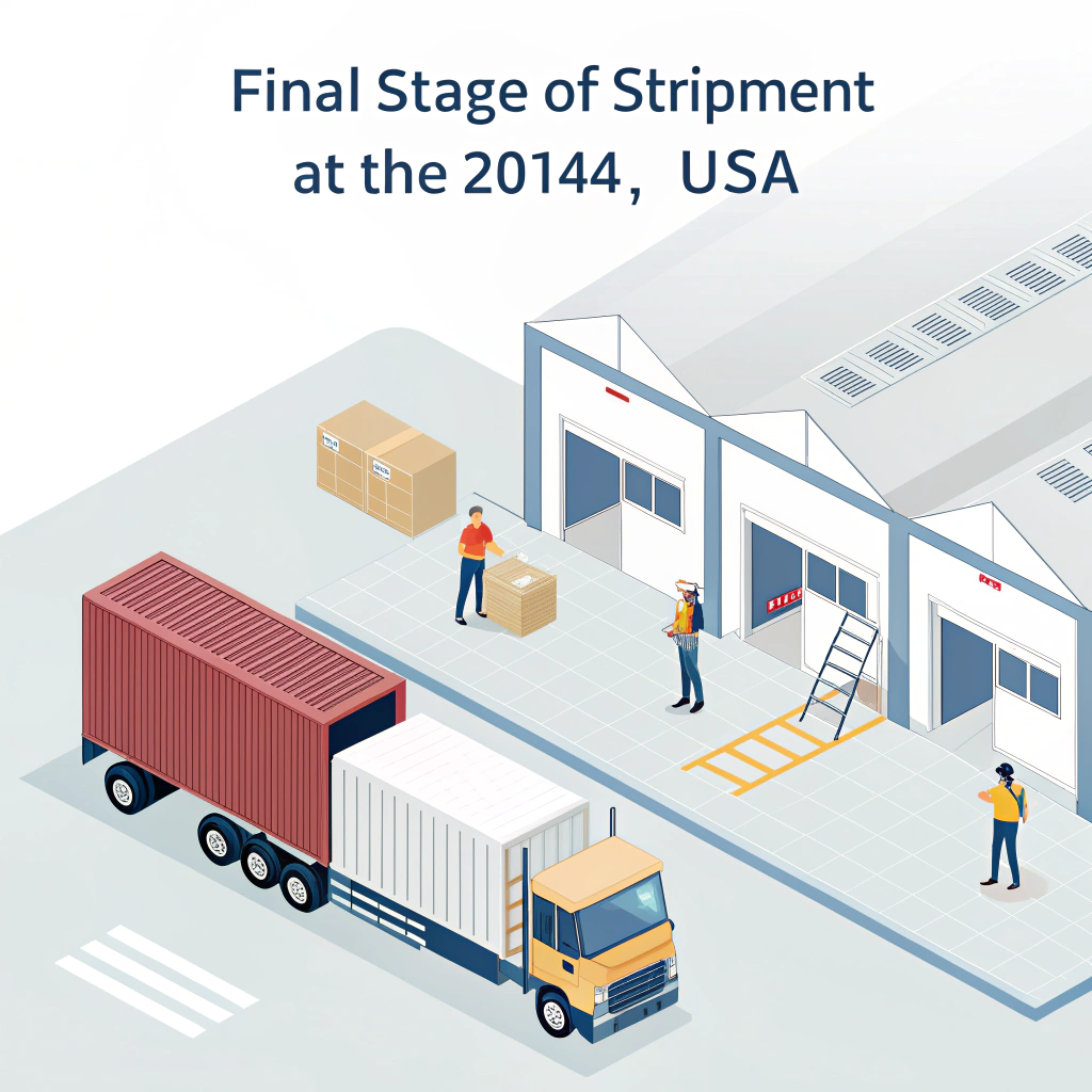 Simplified illustration of container unloading and warehouse receiving in the USA