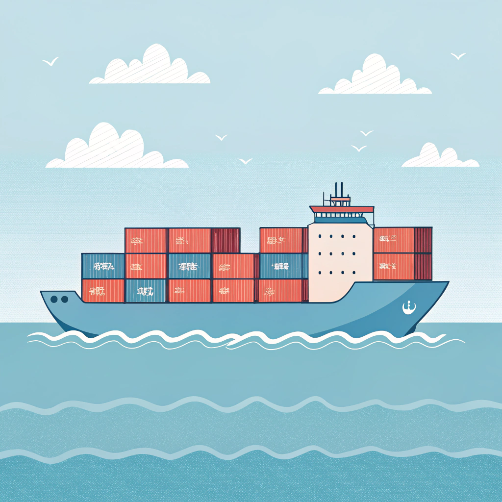 Cargo ship loaded with containers for ocean freight of Labubu toys