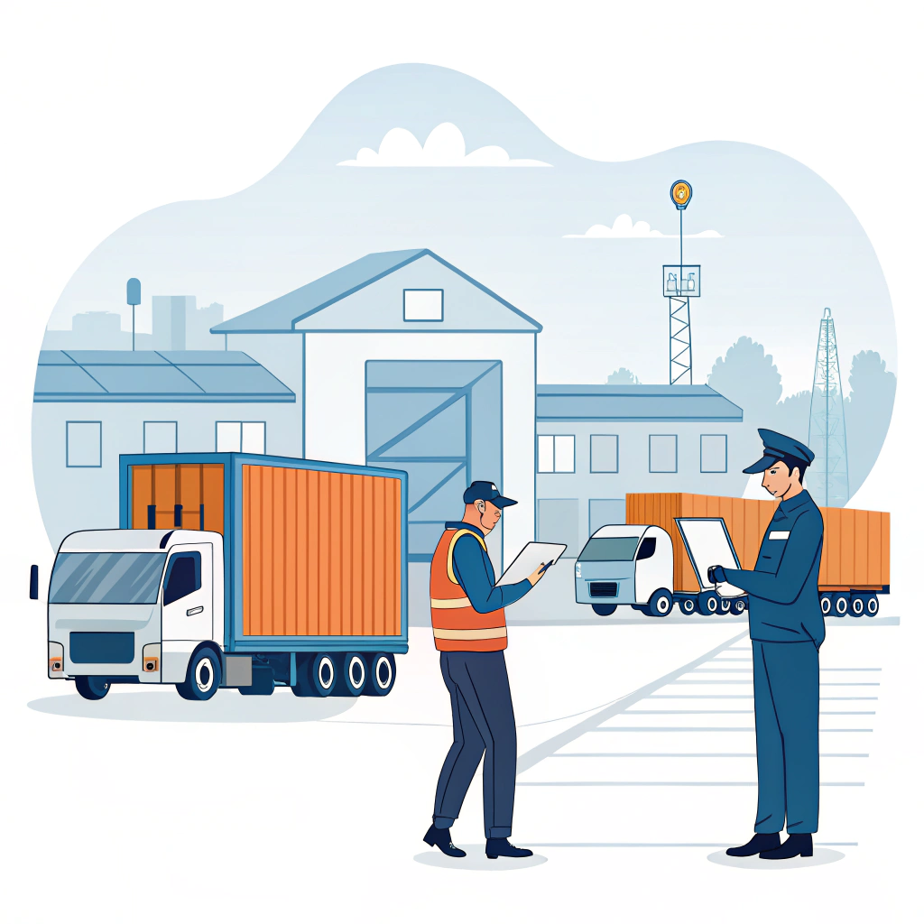 Simplified illustration of customs clearance and inland transport responsibility by buyer