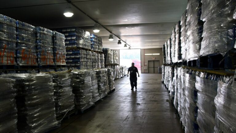 Palletized cargo in a warehouse for freight volume planning