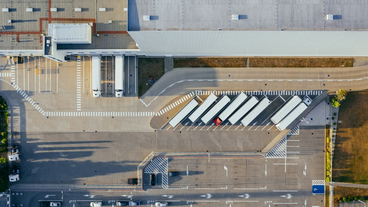 Palletized cargo in a warehouse for freight volume planning