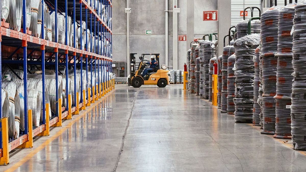 Palletized cargo in a warehouse for freight volume planning