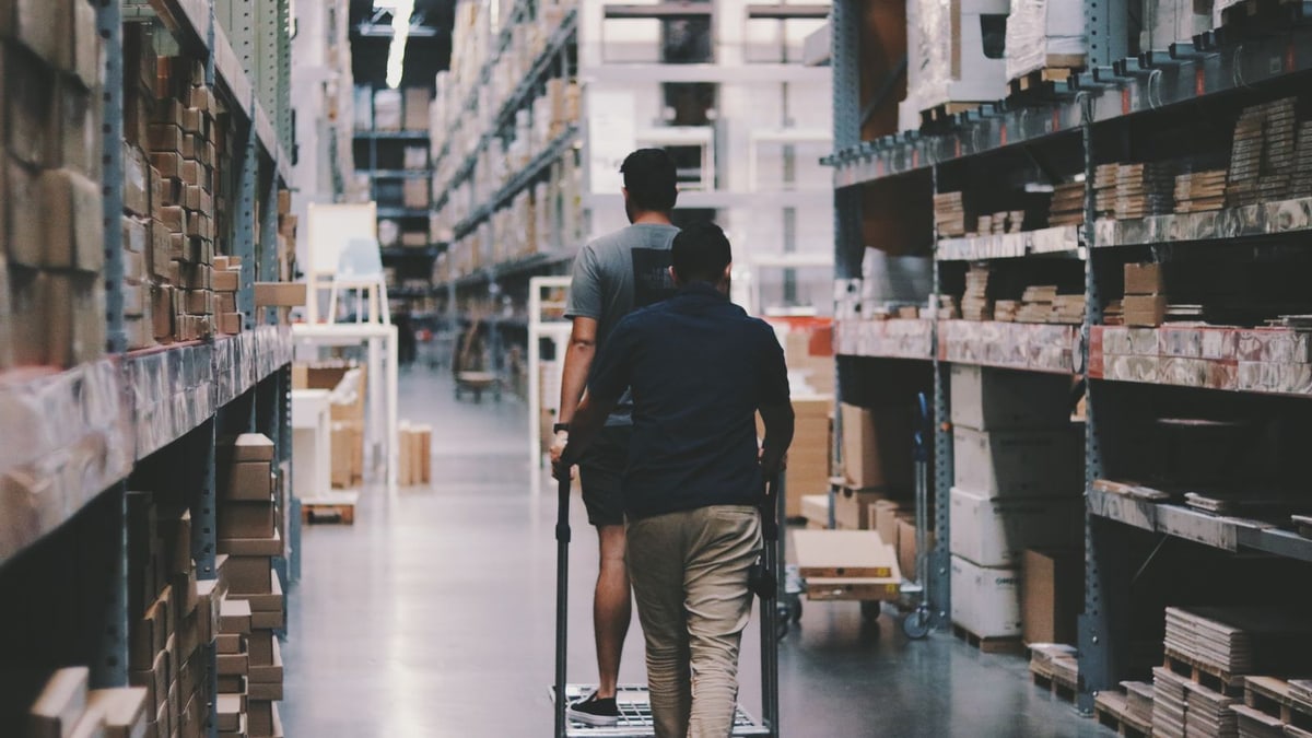 Palletized cargo in a warehouse for freight volume planning
