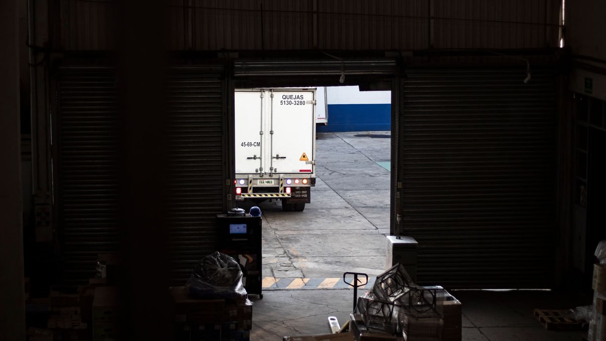Palletized cargo in a warehouse for freight volume planning