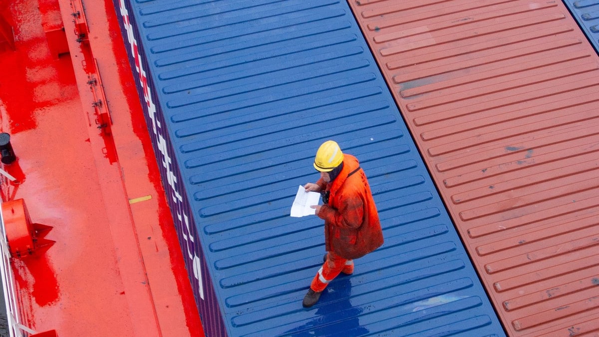 Real cargo documentation and customs inspection scene
