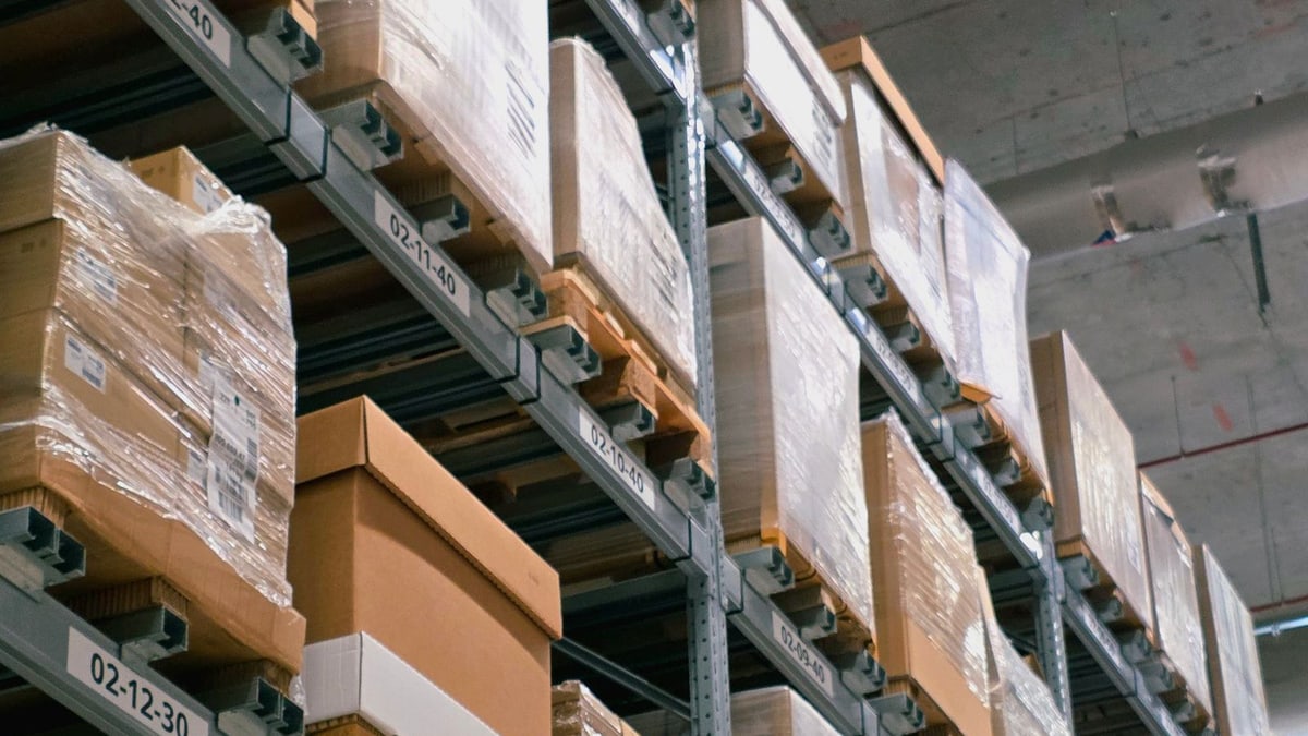 Palletized cargo in a warehouse for freight volume planning