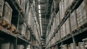 Palletized cargo in a warehouse for freight volume planning