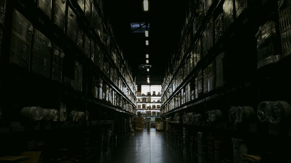 Palletized cargo in a warehouse for freight volume planning