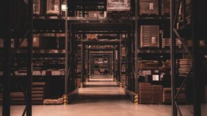 Palletized cargo in a warehouse for freight volume planning